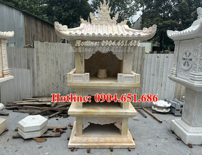 Mẫu miếu thờ thần linh 3 tầng đẹp bán tại Bình Dương, Đồng Nai